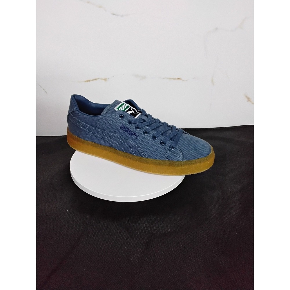 Puma Suede Crepe Canvas Sneaker Blue Gum Sole Mens Size 10 SL33